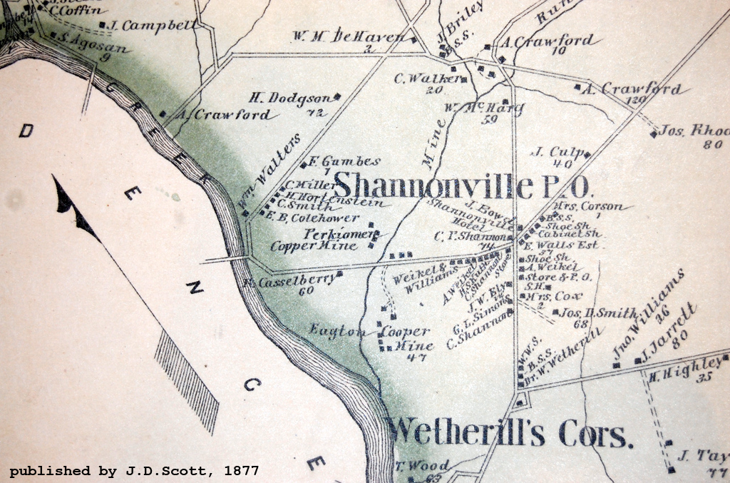 1877 map of Shannonville (Audubon, PA)
